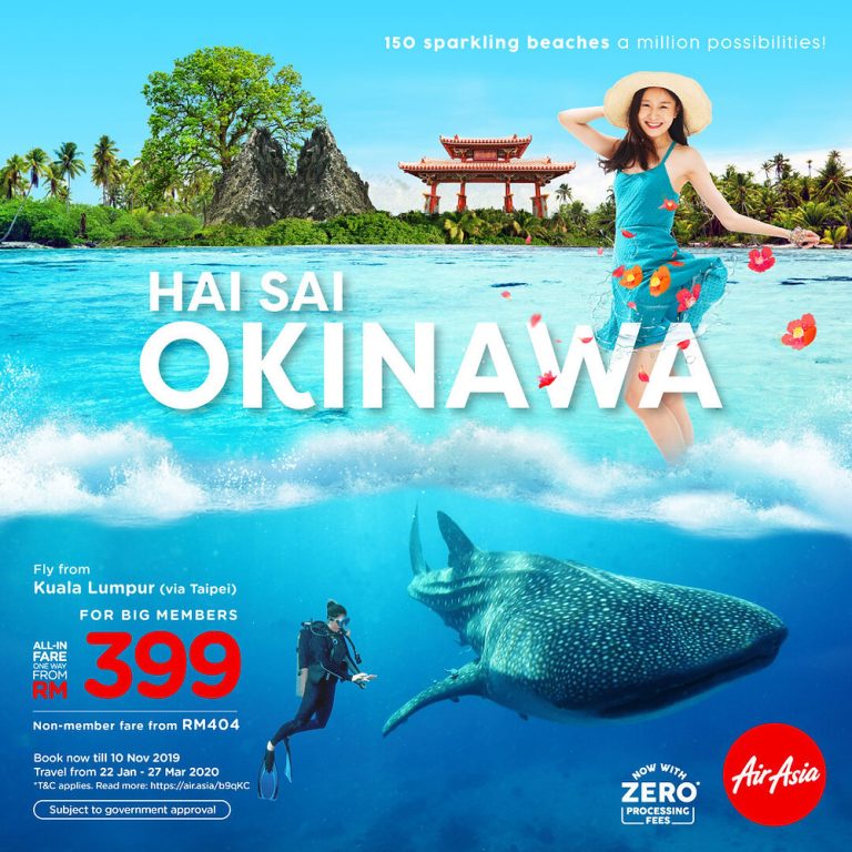 Fly to Okinawa with Airasia X (via Taiwan!