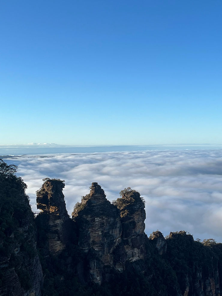 three sisters blue mountains sea of clouds