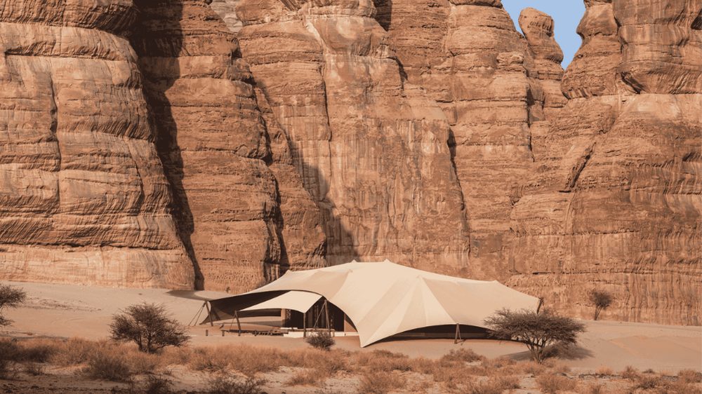 Banyan Tree AlUla luxury resort surrounded by sandstone valleys in Saudi Arabia
