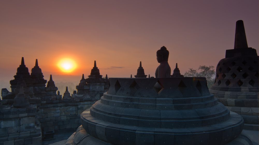 Borobudur temple in Central Java, Indonesia